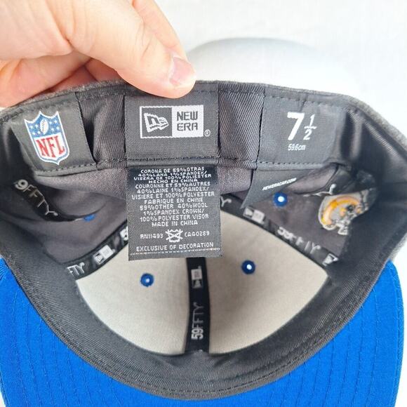 New Era Los Angeles Rams 1937 On Field Sideline 59FIFTY Fitted Hat Sz 7 1/2 - Picture 8 of 8